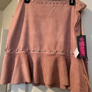 Suede pink cowgirl skirt